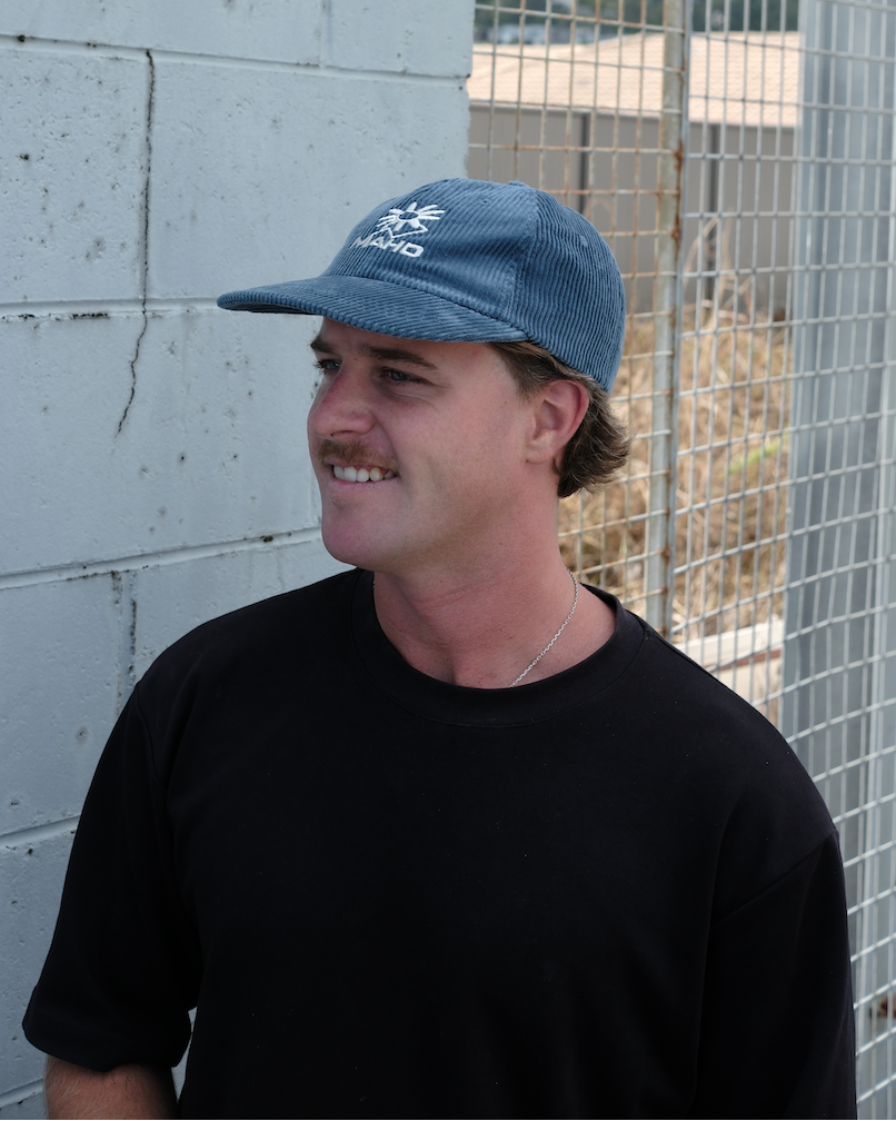 Botanical Corduroy Hat - Dusty Blue